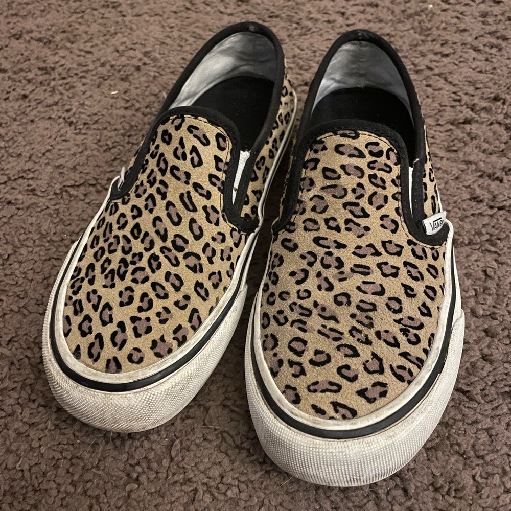 Leopard slip on sneakers